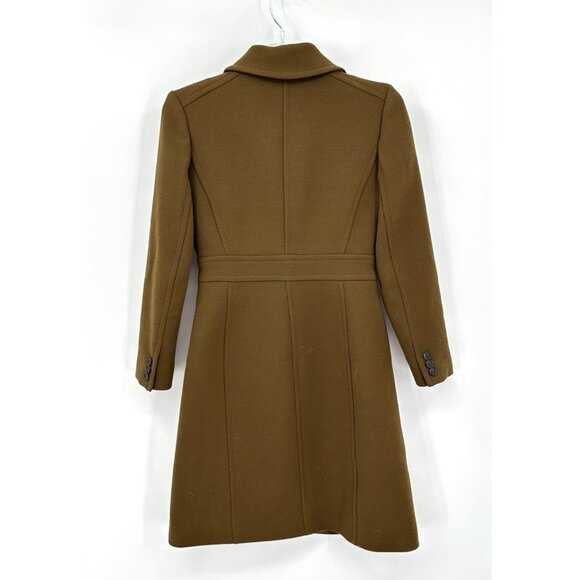 J CREW car coat dark brown italian wool 00P outerwear knee length preppy - Picture 6 of 13